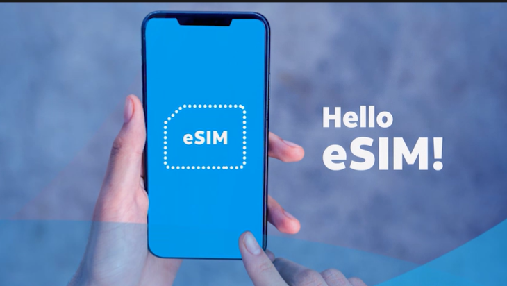 A USA eSIM card is a small, black chip that allows users to connect to a cellular network without having to use a physical SIM card.